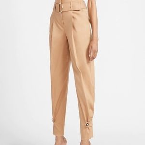 NWOT EXPRESS Super High Waisted Belted Utility Ankle Pant Tan